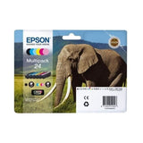 EPSON Multipack 24 - ElÈphant - Noir, jaune, cyan, magenta, magenta clair, cyan clair (C13T24284011)