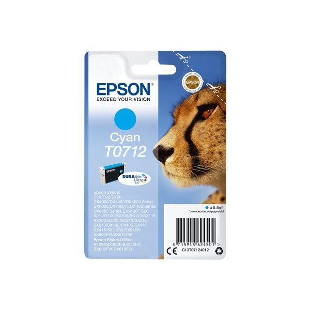 EPSON Cartouche d'encre T0712 Cyan - GuÈpard  (C13T07124012)