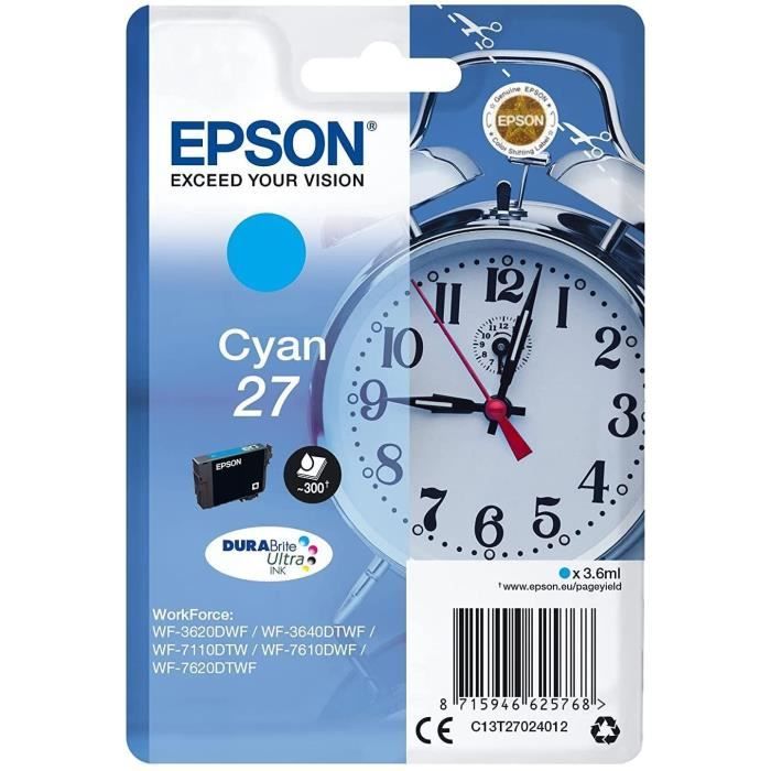 EPSON Cartouche d'encre T2702 Cyan - RÈveil (C13T27024012)