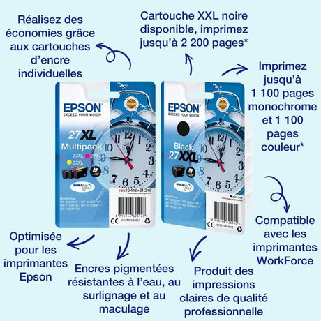Cartouche d'encre EPSON 27 XXL noir - Tres Haute capacité 34.1ml