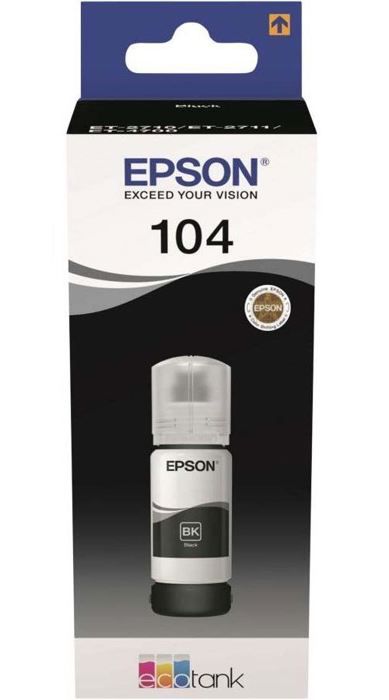 EPSON Kit de Remplissage d'Encre Epson EcoTank 104 - Noir - Jet d'encre - 4500 Pages - 1 Unit(s) (C13T00P140)