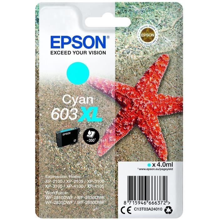 Cartouche d'encre 603 XL Cyan - Epson - Etoile de mer - Faible coűt et fiabilité