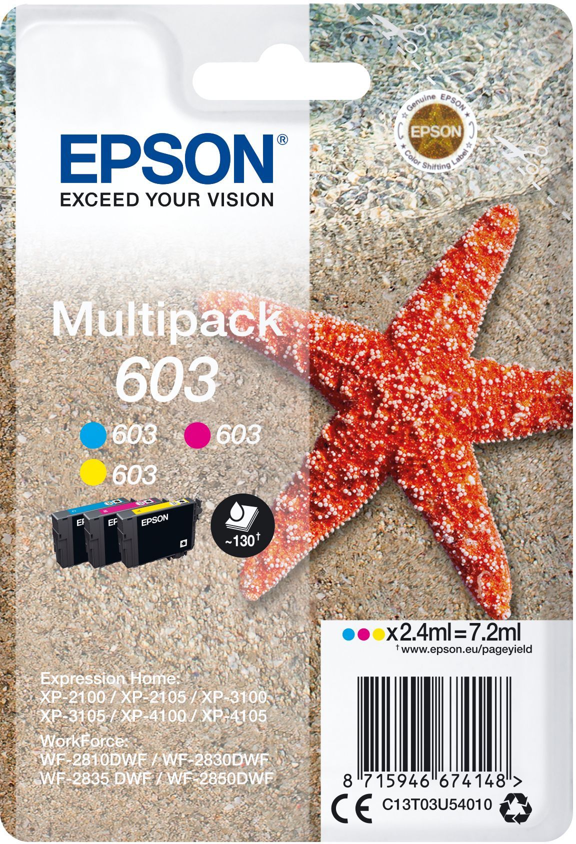 Cartouche d'encre - Epson - Multipack 603 - 3 couleurs - Impressions nettes - Économies réalisées