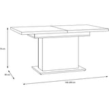 Table a manger - ELARA - Extensible - Rectangulaire - Chene / Blanc mat - 8 personnes - 160-200 x 90 x 76 cm