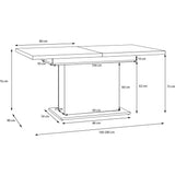 Table a manger - ELARA - Extensible - Rectangulaire - Chene / Blanc mat - 8 personnes - 160-200 x 90 x 76 cm