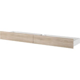 Lit adulte ESCALE 160x200 cm - Décor chene du Japon - 2 tiroirs + Tete de lit - L222,8 x H98,2 x P216,8 cm - Fabriqué en France