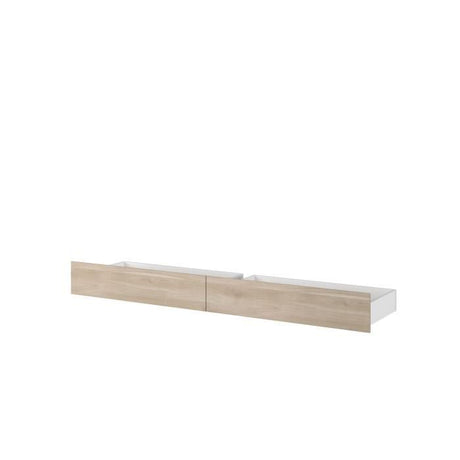 ESCALE Lit adulte 140x190 / 200 cm - Tete de lit + 2 tiroirs - Décor chene du Japon - PARISOT