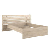 ESCALE Lit adulte 140x190 / 200 cm - Tete de lit + 2 tiroirs - Décor chene du Japon - PARISOT