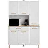 Buffet de cuisine - ESSENTIEL 2 - 120,1 x 40,3 x 182,6 cm - Blanc / Chene - PARISOT