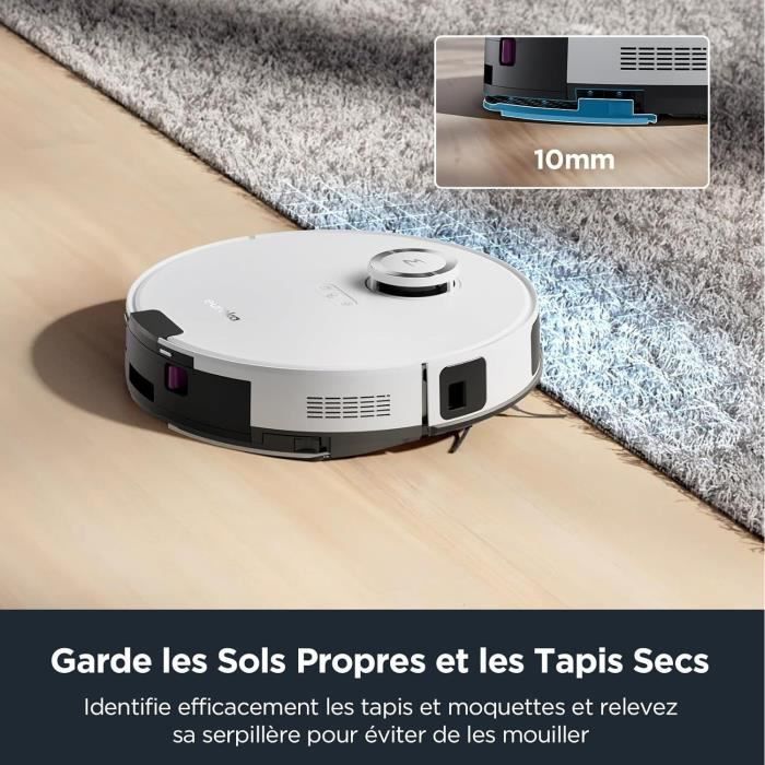 Aspirateur Robot Laveur - EUREKA E10S Blanc - 4000 Pa - 180 min - 200 ml