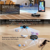 EUREKA J12 Ultra - Robot Aspirateur Laveur avec Station Automatique de Vidange - Serpilliere Rotative - Double LiDAR Navigation