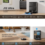 EUREKA J12 Ultra - Robot Aspirateur Laveur avec Station Automatique de Vidange - Serpilliere Rotative - Double LiDAR Navigation