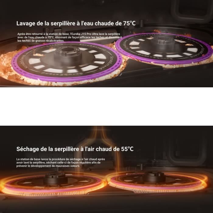 EUREKA J15 Pro Ultra - Robot Aspirateur Laveur avec Base Autonettoyante - 16200 Pa - Brosse Anti Enchevetrement