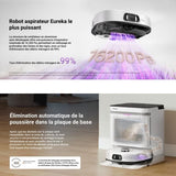 EUREKA J15 Pro Ultra - Robot Aspirateur Laveur - 16 200 Pa - Eau chaude 75 °C - Moppe extensible FlexiMop