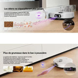 EUREKA J15 Pro Ultra - Robot Aspirateur Laveur - 16 200 Pa - Eau chaude 75 °C - Moppe extensible FlexiMop