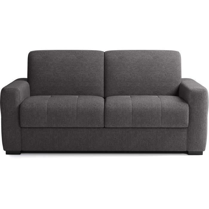 Canapé convertible express - 3 places - EUREKA - Tissu como 22 Graphite - 200 x 102 x 95 cm