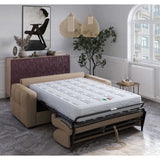 Canapé convertible express - 3 places - EUREKA - Tissu como 5 Antelope - 200 x 102 x 95 cm