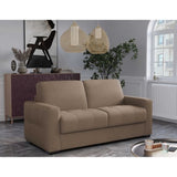 Canapé convertible express - 3 places - EUREKA - Tissu como 5 Antelope - 200 x 102 x 95 cm