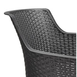 Lot de 6 fauteuils de jardin - Allibert by KETER - EVA - En résine - Coloris : gris graphite