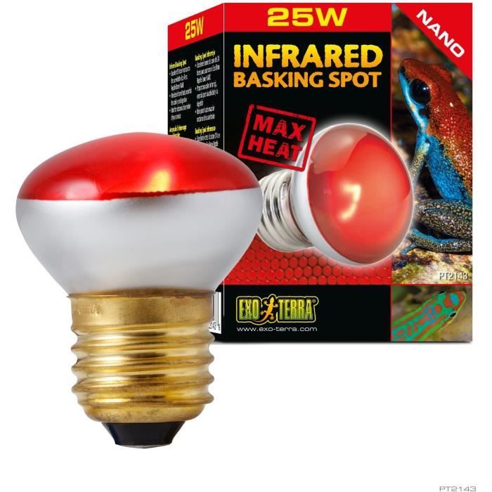 Lampe pour terrarium - Exo Terra - Basking Spot Nano 25W - Blanc - Eclairage - Reptile