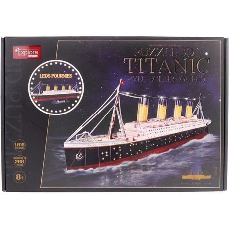 Puzzle 3D lumineux - Bateau Titanic - Jeu de construction - EXPLORA - 266 pieces - Des 8 ans