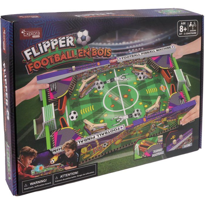 Flipper Football a construire - EXPLORA - 540083 - DIY - 2 joueurs - 91 pieces - Des 8 ans