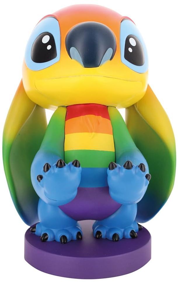 Figurine Disney Stitch Rainbow - EXQUISITE GAMING - Cable Guys - Support écouteurs, smartphone ou petit accessoire - 20 cm