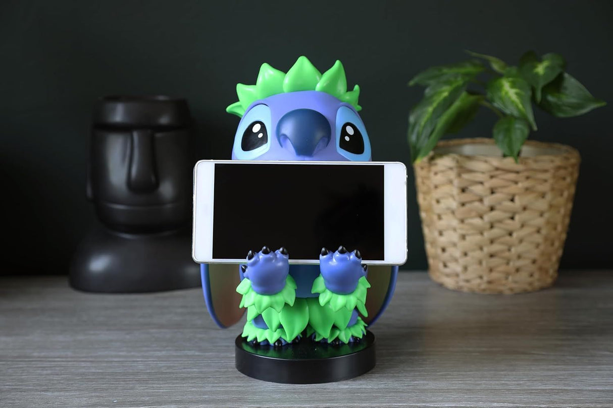 Figurine Disney Stitch Hula - EXQUISITE GAMING - Cable Guys - Support écouteurs, smartphone ou petit accessoire - 20 cm