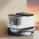 Robot Aspirateur Laveur connecté avec base de vidage - EZICLEAN All In One Z15 Pro - 10 000 Pa - 1,5 L - Blanc