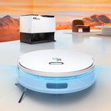 Robot Aspirateur Laveur connecté avec base de vidage - EZICLEAN All In One Z15 Pro - 10 000 Pa - 1,5 L - Blanc