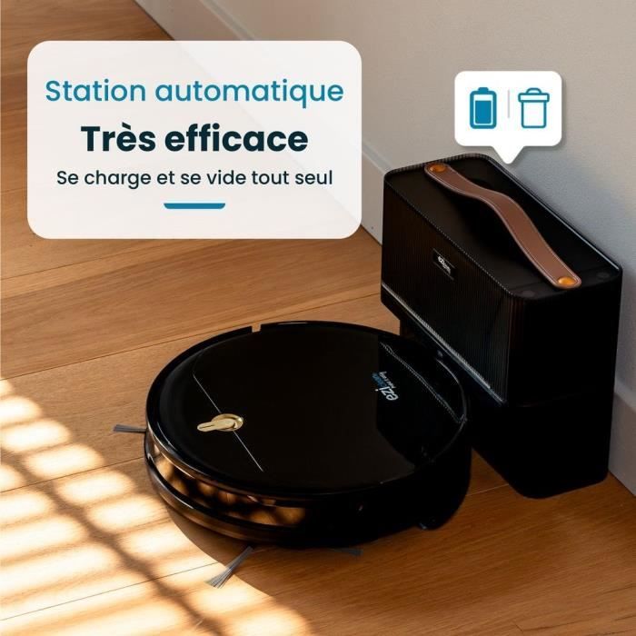 Robot Aspirateur Laveur Connecté EZICLEAN I-Bot Z5 - 75 min - 2.6Kpa - 60-90m˛ - Sols durs - 0.25L