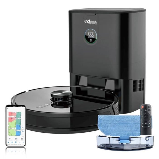 Robot Aspirateur Laveur Connecté avec base aspirante EZICLEAN I-Bot Z7 Smart - 240 min - 3Kpa - 300m˛ - 3L