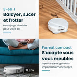 EZICLEAN All In One Z12 Ultra - Robot aspirateur laveur connecté avec base de vidage - 270 min - 14,4 V - 1,8 L - Blanc