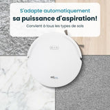 EZICLEAN All In One Z12 Ultra - Robot aspirateur laveur connecté avec base de vidage - 270 min - 14,4 V - 1,8 L - Blanc