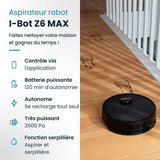 EZIclean I-BOT Z6 MAX  - Robot aspirateur laveur connecté 150 min - 2 kPa - 0,43 L - Noir