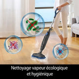 Balai Nettoyeur Vapeur - EZICLEAN STEAM WAVE 360 - 1200 W - 24 g/min - Nettoyage et entretien complet des sols en bois