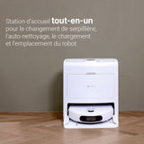 Robot Aspirateur Laveur avec Station EZVIZ RS2 - Lavage/Séchage/Nettoyage/Remplissage Automatique - 4000 Pa - Navigation Laser