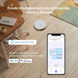 Robot Aspirateur Laveur avec Station EZVIZ RS2 - Lavage/Séchage/Nettoyage/Remplissage Automatique - 4000 Pa - Navigation Laser