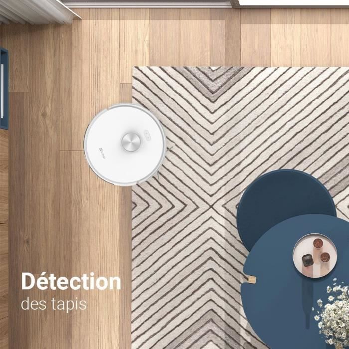 EZVIZ RE5 - Aspirateur Robot Laveur - Puissance 4000 Pa - Navigation LIDAR - Évitement d'obstacles - Détection des tapis