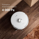 EZVIZ RE5 - Aspirateur Robot Laveur - Puissance 4000 Pa - Navigation LIDAR - Évitement d'obstacles - Détection des tapis