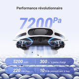 EZVIZ RS20 Pro Robot Aspirateur avec Serpilliere - Installation & Détachement Automatique - Brosse Latérale Surélevée - 7200 Pa