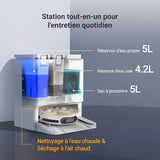 EZVIZ RS20 Pro Robot Aspirateur avec Serpilliere - Installation & Détachement Automatique - Brosse Latérale Surélevée - 7200 Pa