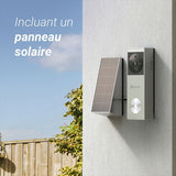 Sonnette vidéo connectée - EZVIZ - HP3 PRO - Panneau solaire argent inclus