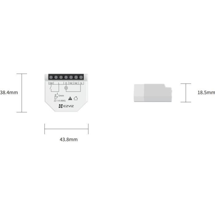 Relais Wi-Fi - EZVIZ - T35W - Contrôle intelligent - Google Assistant - Amazon Alexa - surveillance énergétique