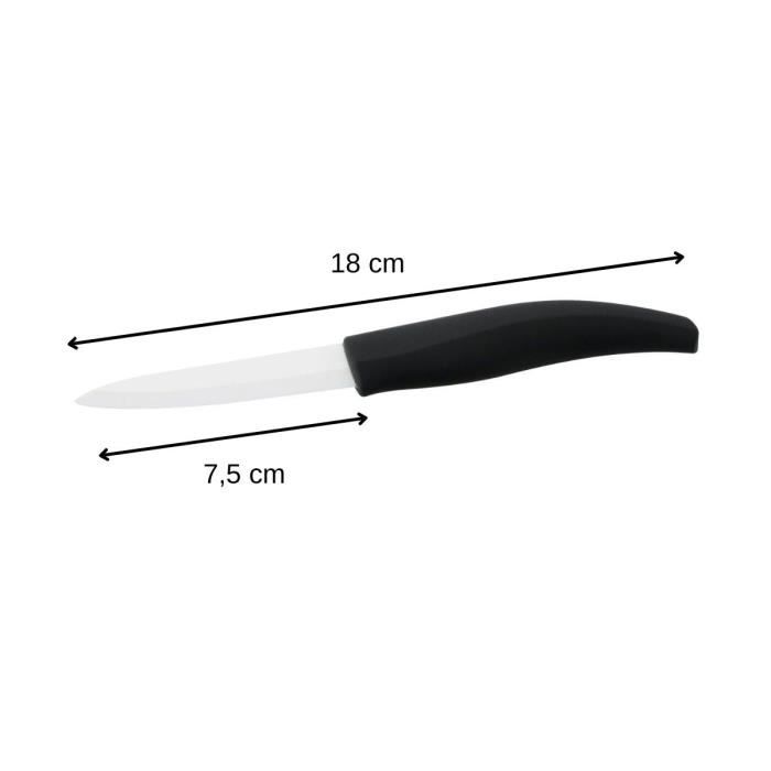 Lot de 2 couteaux - NIROSTA - Lames en céramique de 12,5 et 18 cm de long