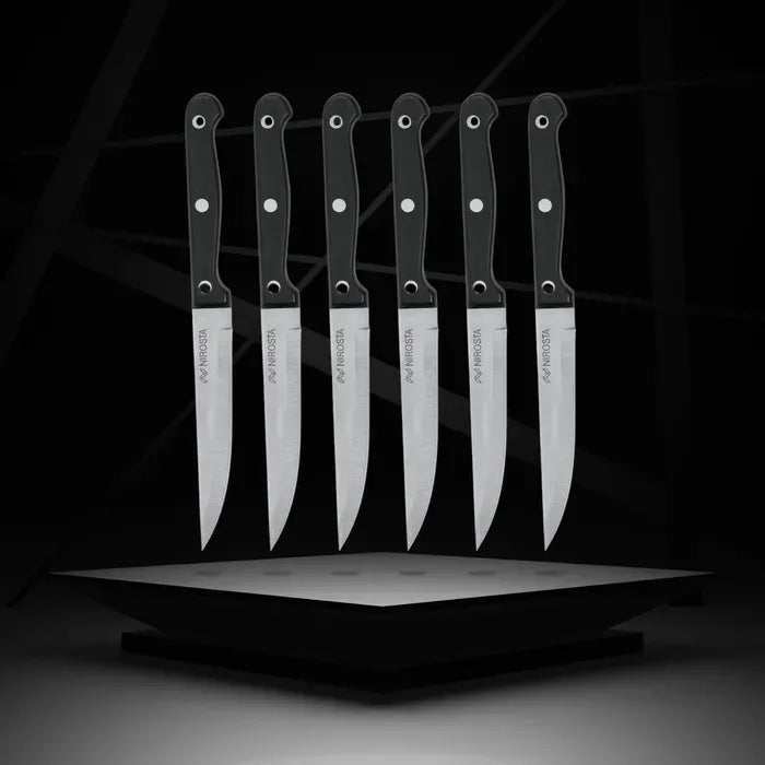 Lot de 6 couteaux a steak - NIROSTA - 21 cm