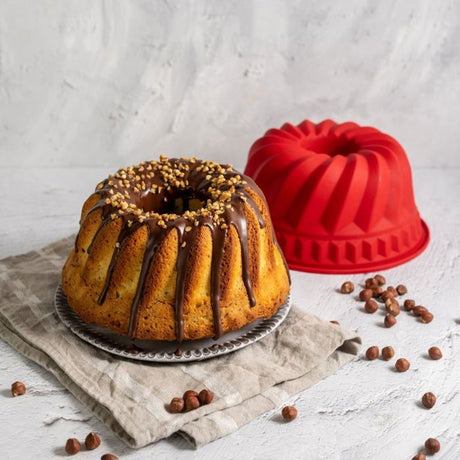 Moule a kougelhopf et moule a cakes en silicone - DR oeTKER - Flexxibel Love - Rouge