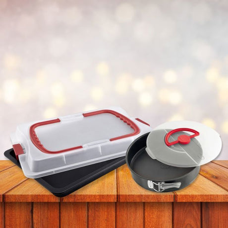 Plaque de cuisson avec couvercle et moule a manqué - DR oeTKER - Bake and Go - 42 x 29 cm