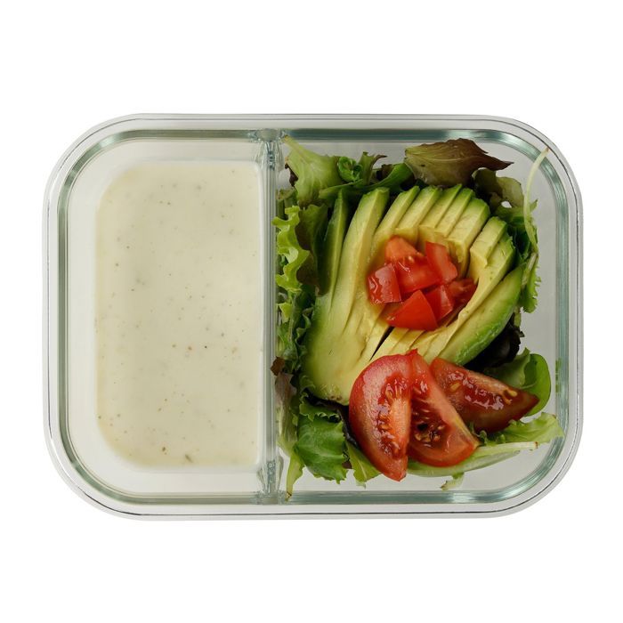 Lot de 2 boîtes a repas en verre - FACKELMANN - Move - Deux compartiments - 1000 ml