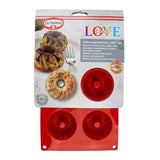 Lot de 2 moules a kougelhofs 6 empreintes - DR oeTKER - Flexxibel Love - 30 x 18 cm